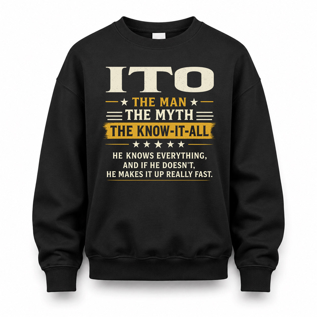ITO TM90-K04-125 - NAME Legendary Know-It-All Personalized Funny Shirt