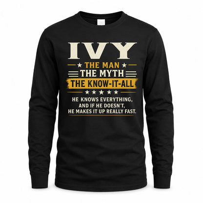IVY TM90-K04-125 - NAME Legendary Know-It-All Personalized Funny Shirt