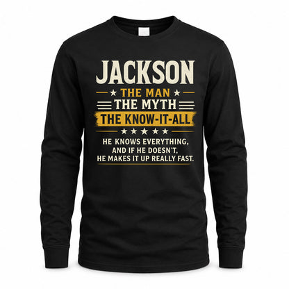 JACKSON TM90-K04-125 - NAME Legendary Know-It-All Personalized Funny Shirt