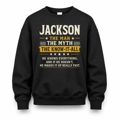 JACKSON TM90-K04-125 - NAME Legendary Know-It-All Personalized Funny Shirt