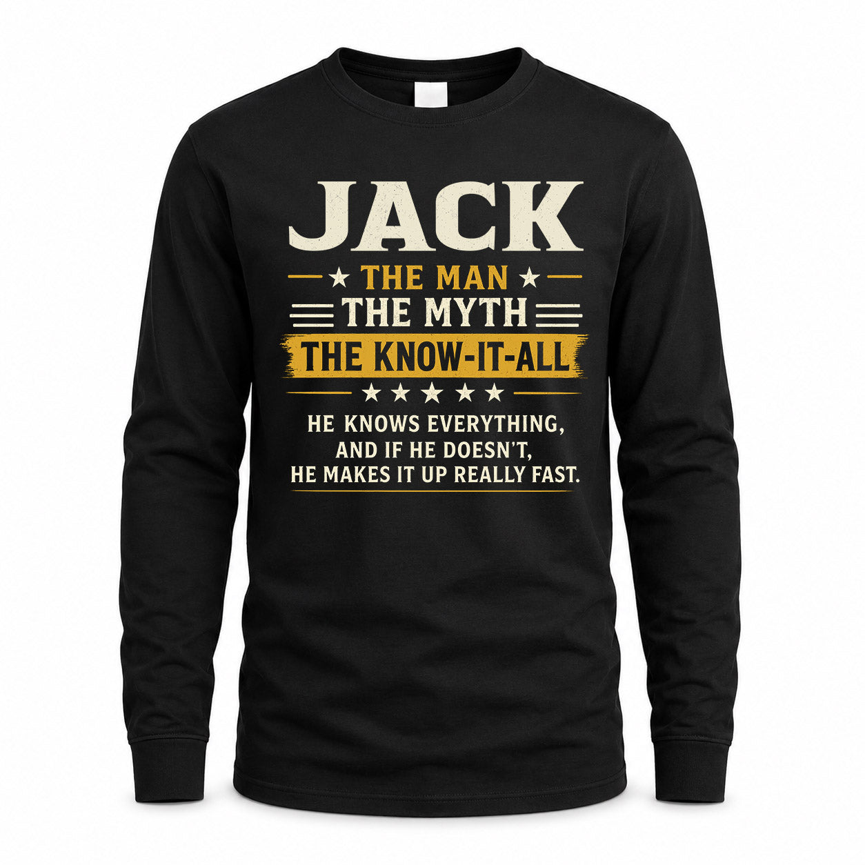 JACK TM90-K04-125 - NAME Legendary Know-It-All Personalized Funny Shirt