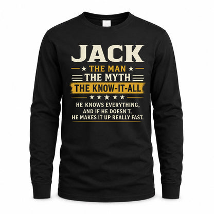 JACK TM90-K04-125 - NAME Legendary Know-It-All Personalized Funny Shirt