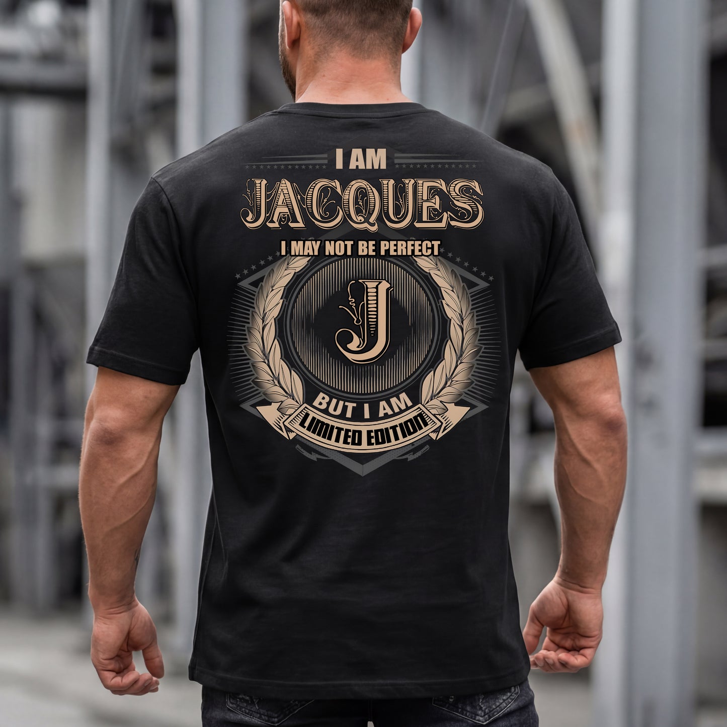 JACQUES PH55-T25-Personalized Name Quote Apparel “I Am NAME May Not Be Perfect But I Am Limited Edition”