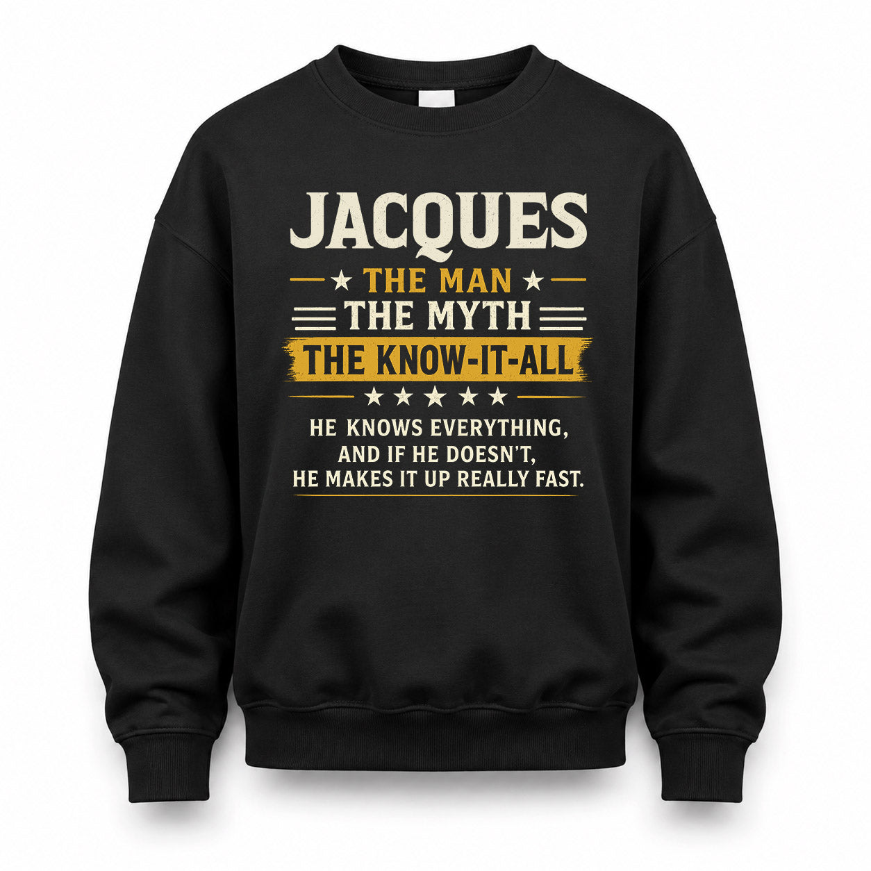 JACQUES TM90-K04-125 - NAME Legendary Know-It-All Personalized Funny Shirt