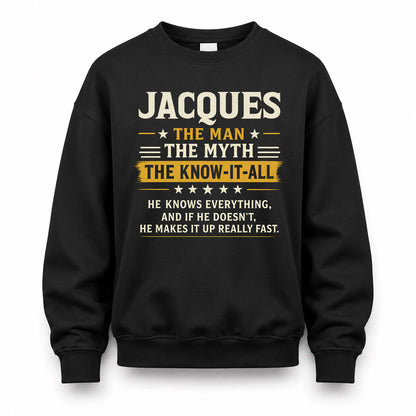JACQUES TM90-K04-125 - NAME Legendary Know-It-All Personalized Funny Shirt