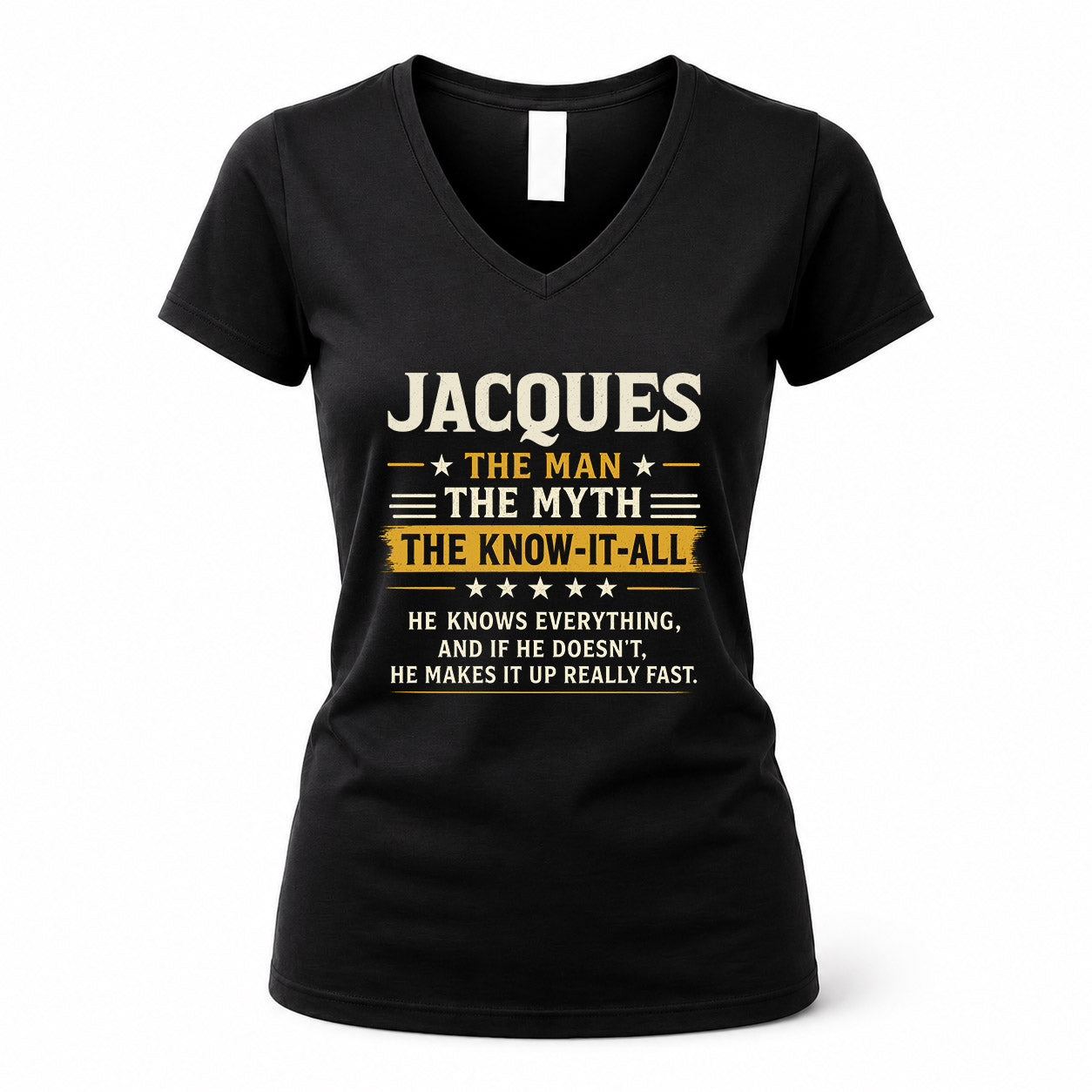 JACQUES TM90-K04-125 - NAME Legendary Know-It-All Personalized Funny Shirt
