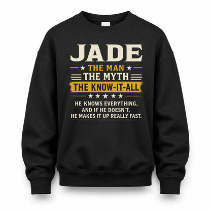 JADE TM90-K04-125 - NAME Legendary Know-It-All Personalized Funny Shirt