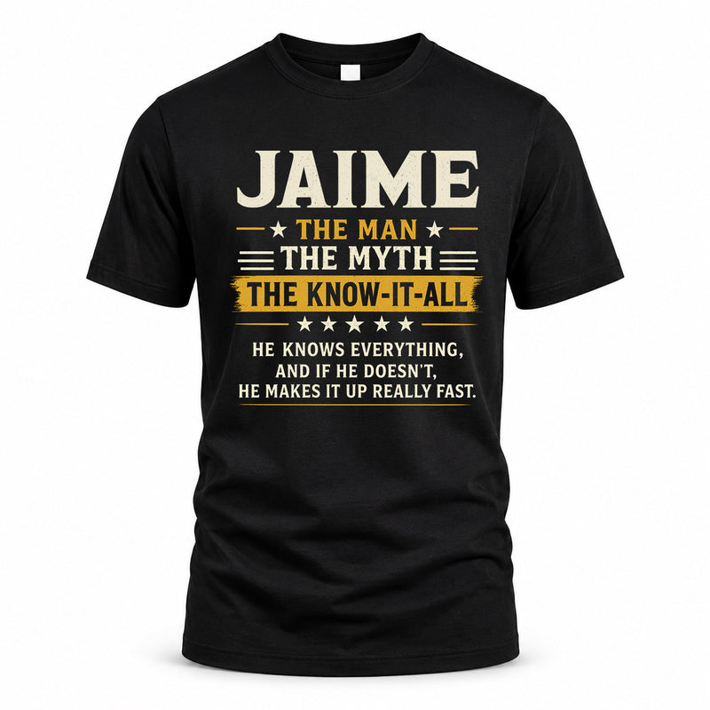 JAIME TM90-K04-125 - NAME Legendary Know-It-All Personalized Funny Shirt