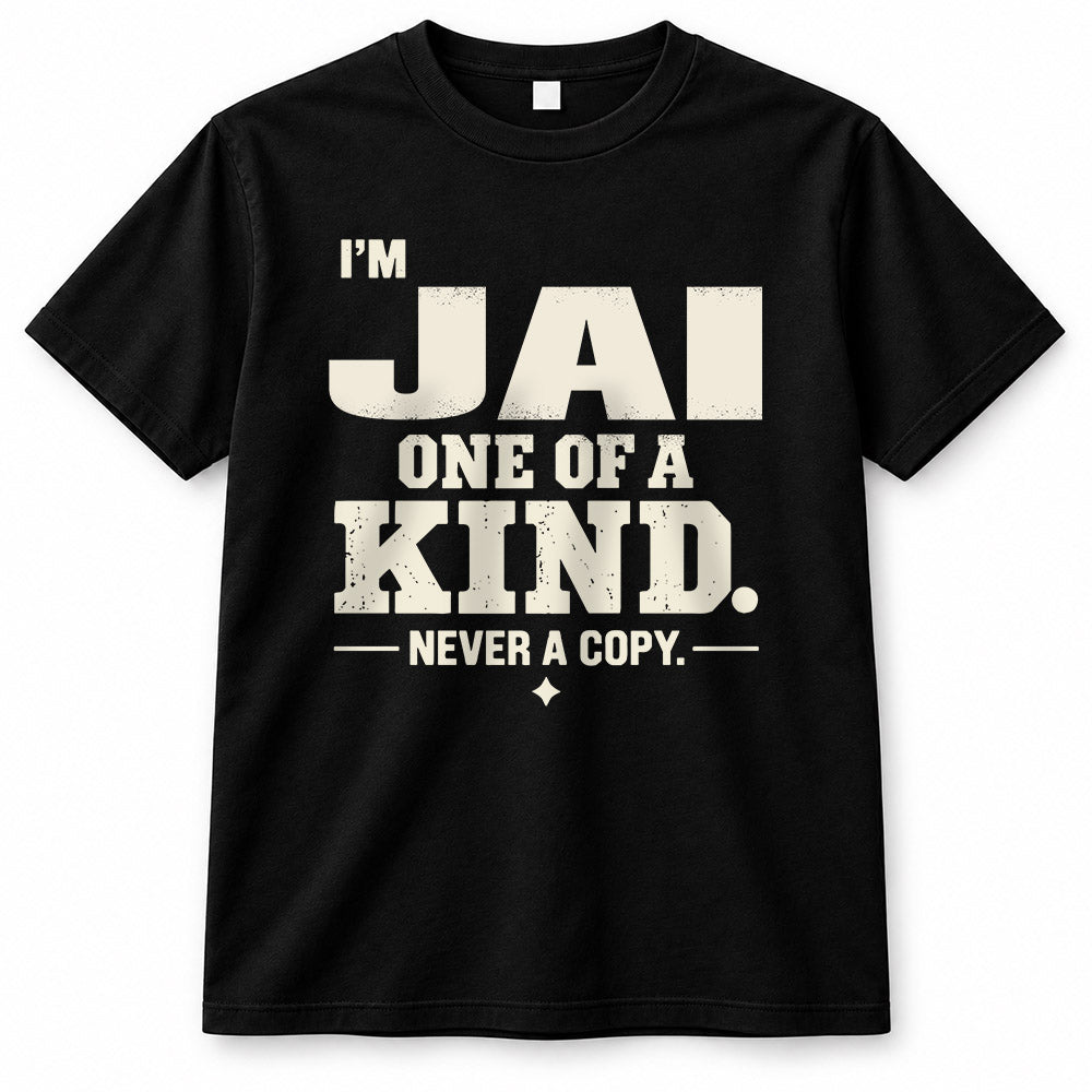 JAI P6-K4-228 Personalized Funny Quote Apparel “I’m NAME – One of a Kind, Never a Copy”