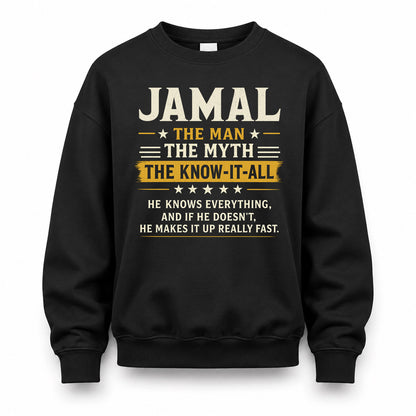 JAMAL TM90-K04-125 - NAME Legendary Know-It-All Personalized Funny Shirt