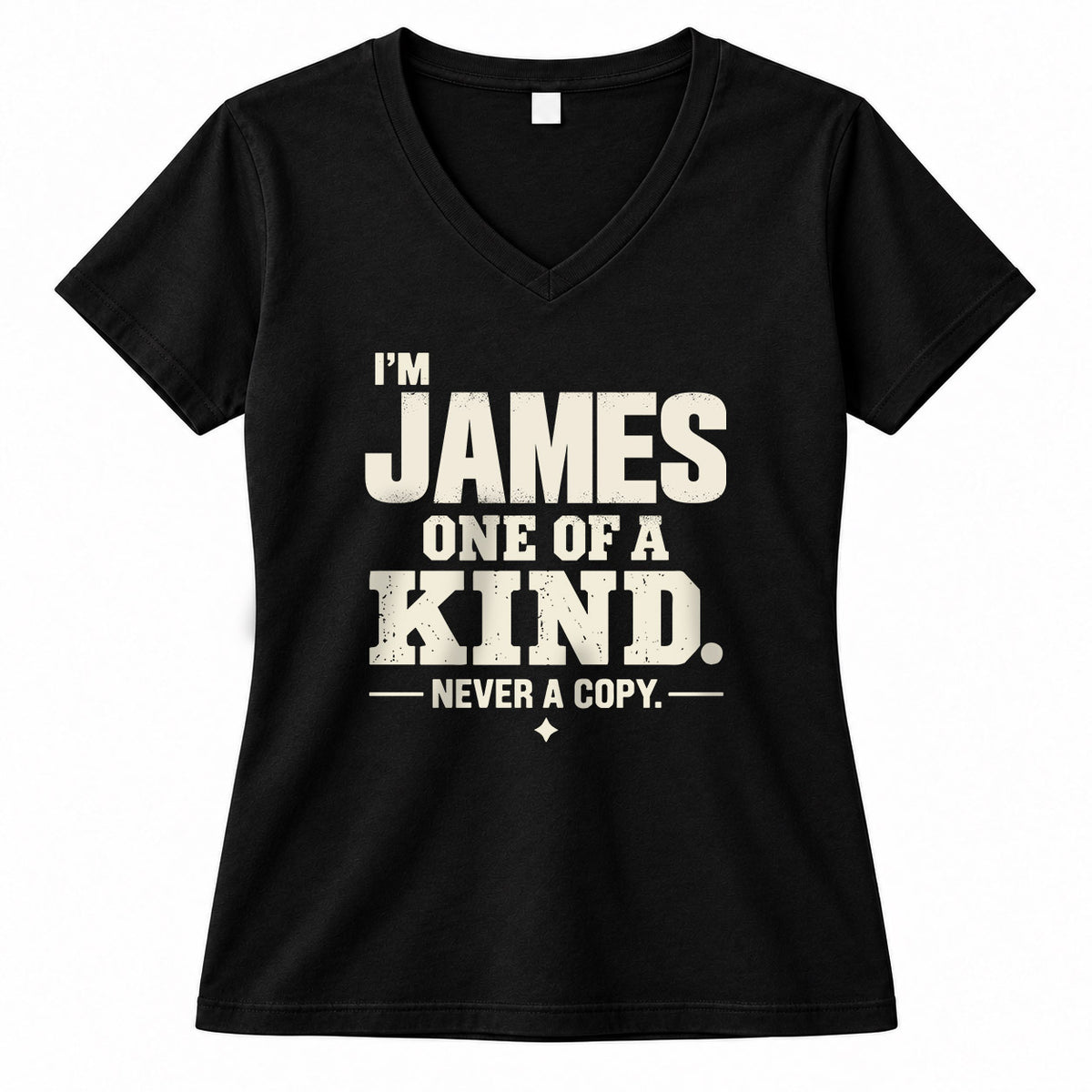 JAMES P6-K4-228 Personalized Funny Quote Apparel “I’m NAME – One of a Kind, Never a Copy”