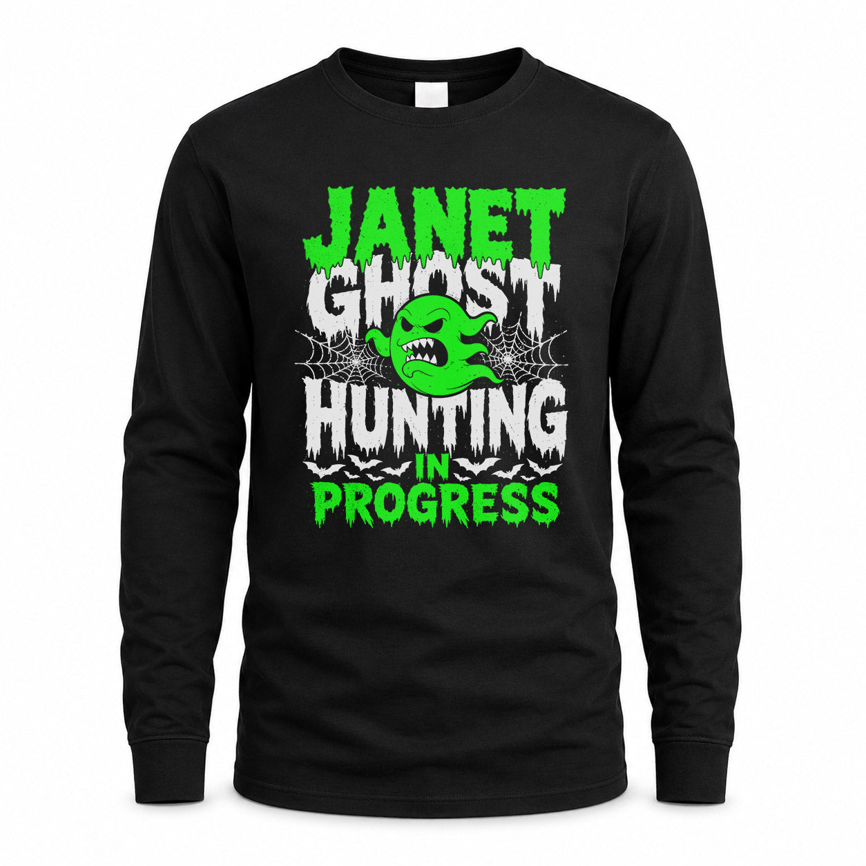 JANET HW22-K06-109 - NAME Ghost Hunting In Progress Personalized Halloween Shirt