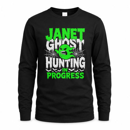 JANET HW22-K06-109 - NAME Ghost Hunting In Progress Personalized Halloween Shirt