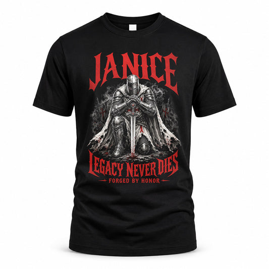 JANICE HS90-K04-109 - NAME Legacy Never Dies Forged By Honor Personalized Knight