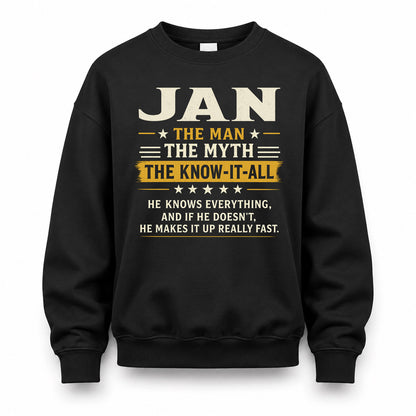 JAN TM90-K04-125 - NAME Legendary Know-It-All Personalized Funny Shirt
