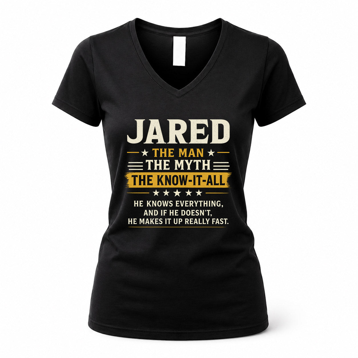JARED TM90-K04-125 - NAME Legendary Know-It-All Personalized Funny Shirt