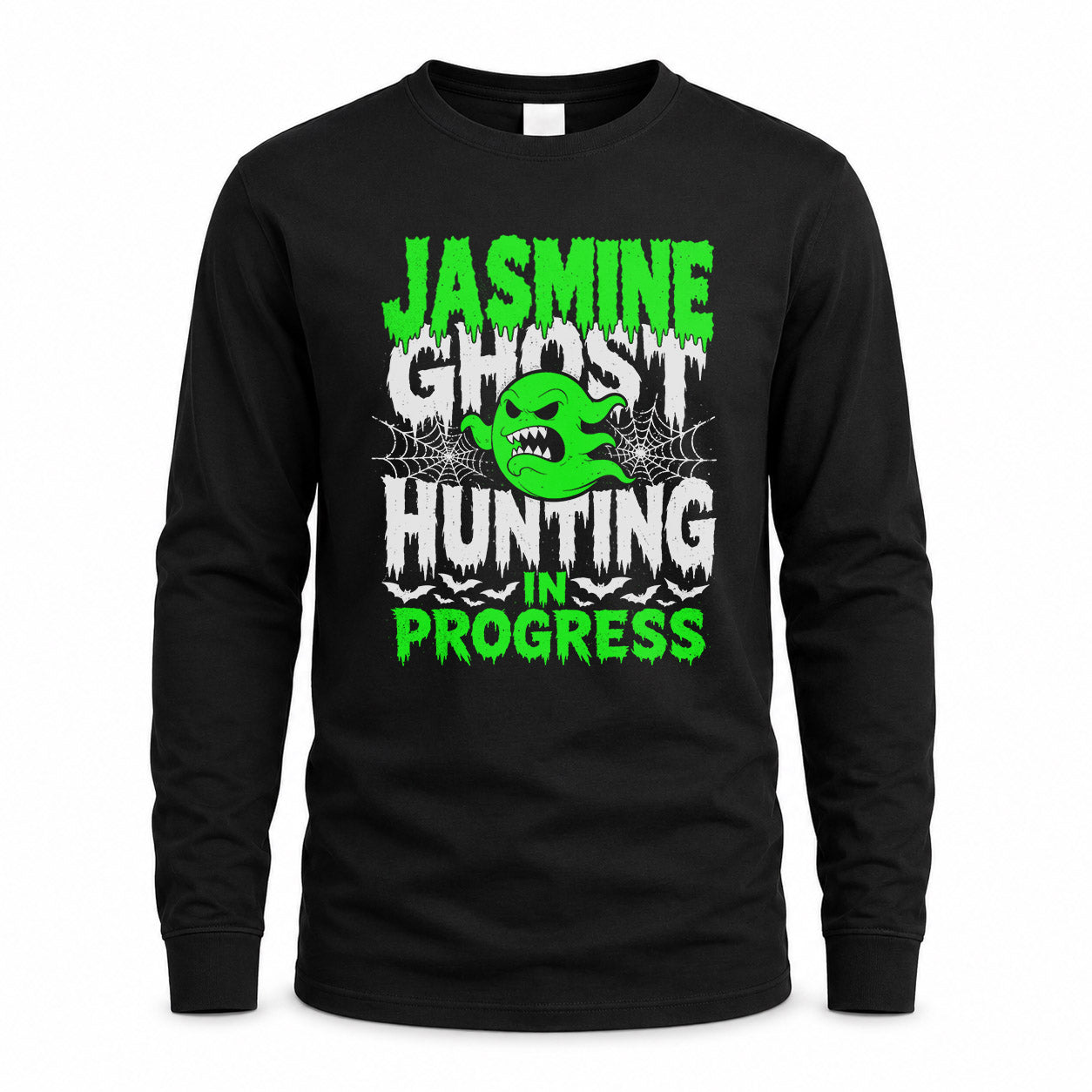 JASMINE HW22-K06-109 - NAME Ghost Hunting In Progress Personalized Halloween Shirt