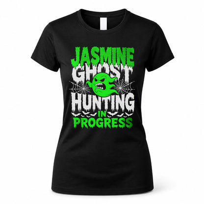 JASMINE HW22-K06-109 - NAME Ghost Hunting In Progress Personalized Halloween Shirt