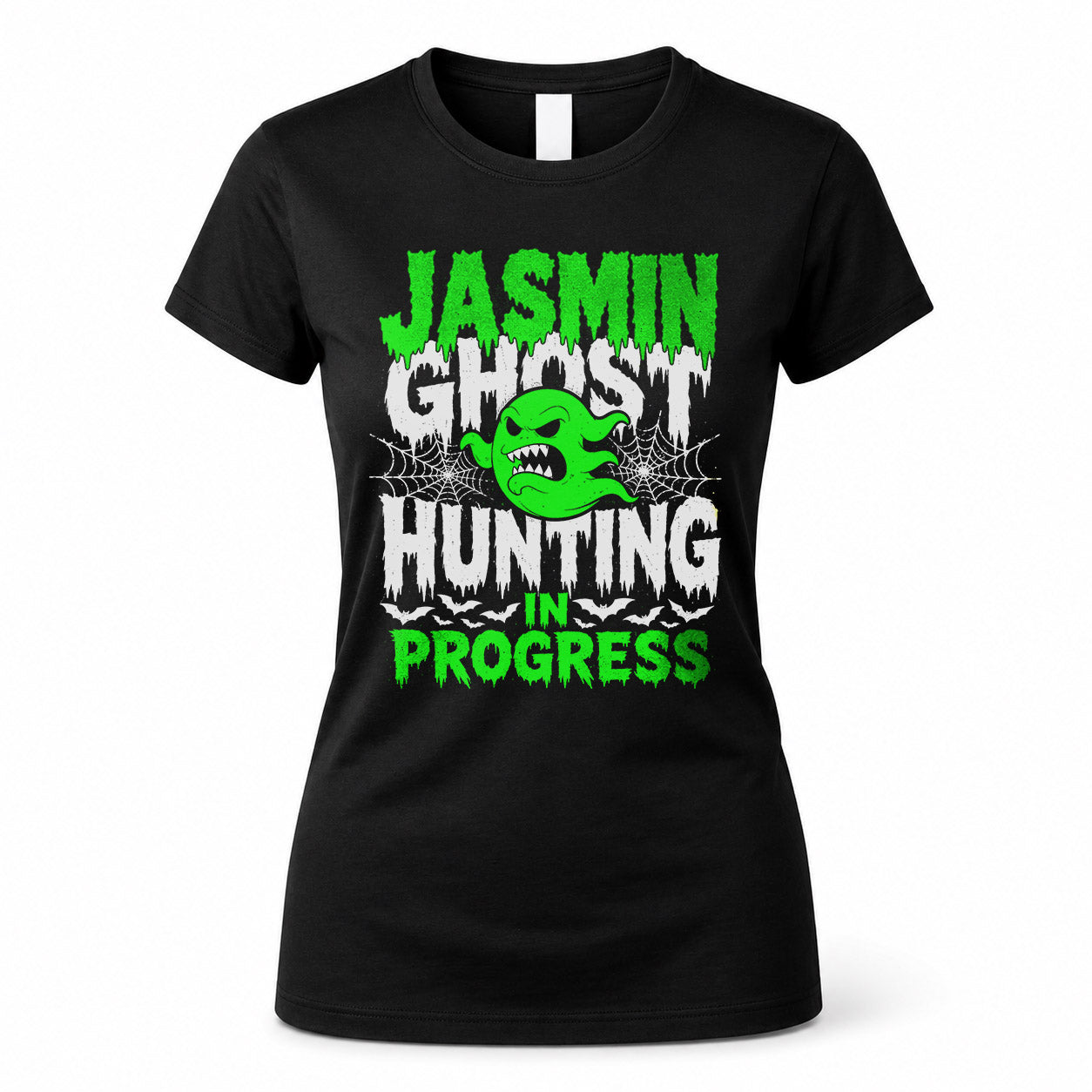 JASMIN HW22-K06-109 - NAME Ghost Hunting In Progress Personalized Halloween Shirt