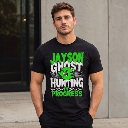 JAYSON HW22-K06-109 - NAME Ghost Hunting In Progress Personalized Halloween Shirt