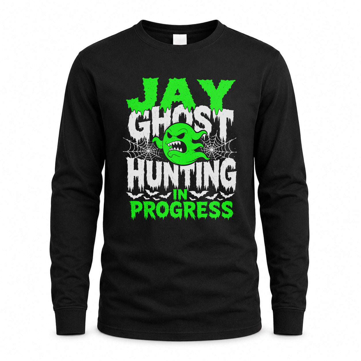 JAY HW22-K06-109 - NAME Ghost Hunting In Progress Personalized Halloween Shirt