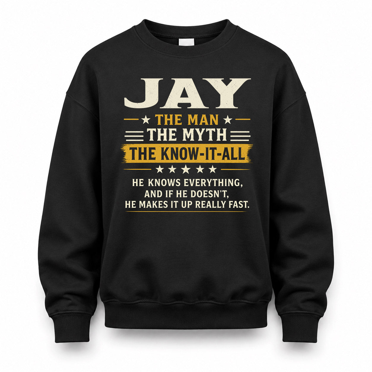JAY TM90-K04-125 - NAME Legendary Know-It-All Personalized Funny Shirt
