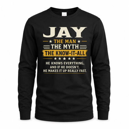 JAY TM90-K04-125 - NAME Legendary Know-It-All Personalized Funny Shirt