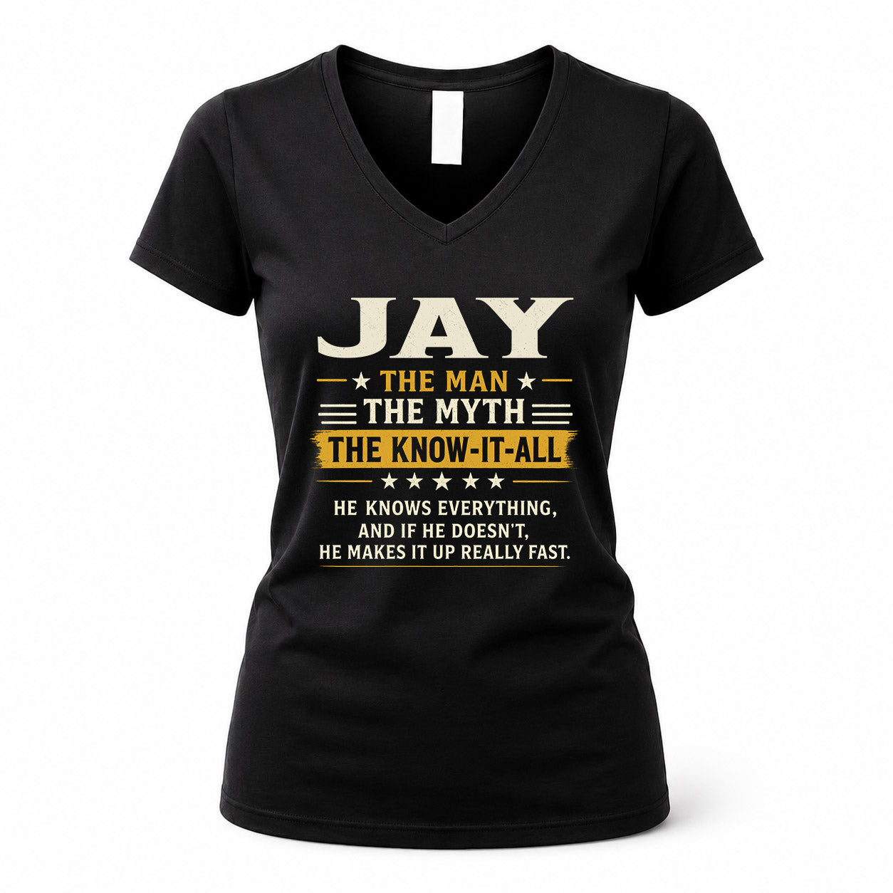 JAY TM90-K04-125 - NAME Legendary Know-It-All Personalized Funny Shirt