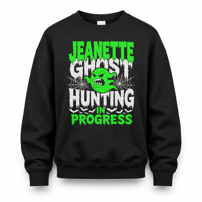 JEANETTE HW22-K06-109 - NAME Ghost Hunting In Progress Personalized Halloween Shirt