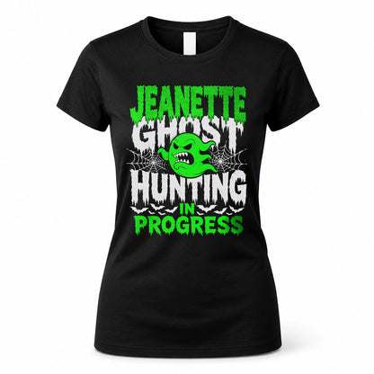 JEANETTE HW22-K06-109 - NAME Ghost Hunting In Progress Personalized Halloween Shirt