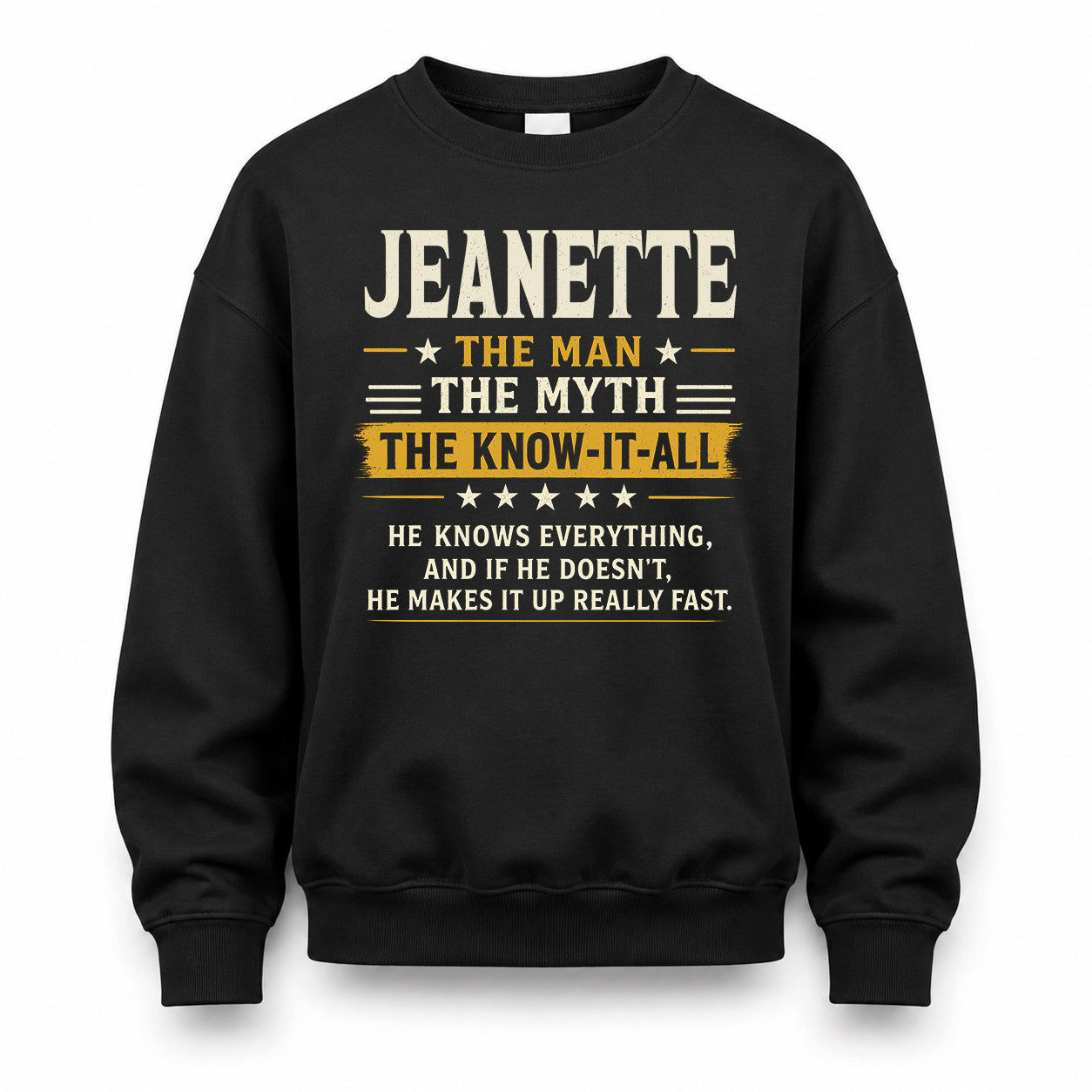 JEANETTE TM90-K04-125 - NAME Legendary Know-It-All Personalized Funny Shirt