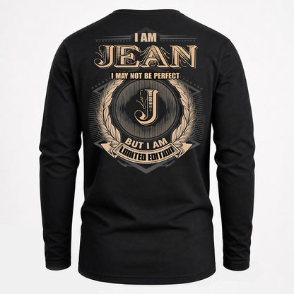 JEAN PH55-T25-Personalized Name Quote Apparel “I Am NAME May Not Be Perfect But I Am Limited Edition”