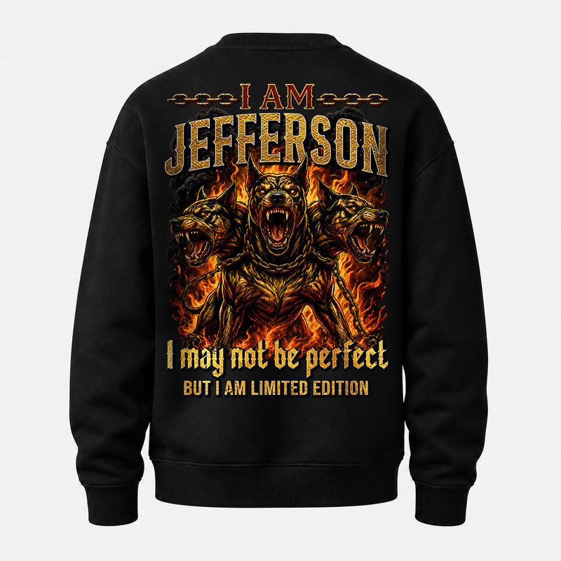 JEFFERSON MP88-F2-168–Personalized Bold Quote Apparel “I Am NAME I May Not Be Perfect But I Am Limited Edition