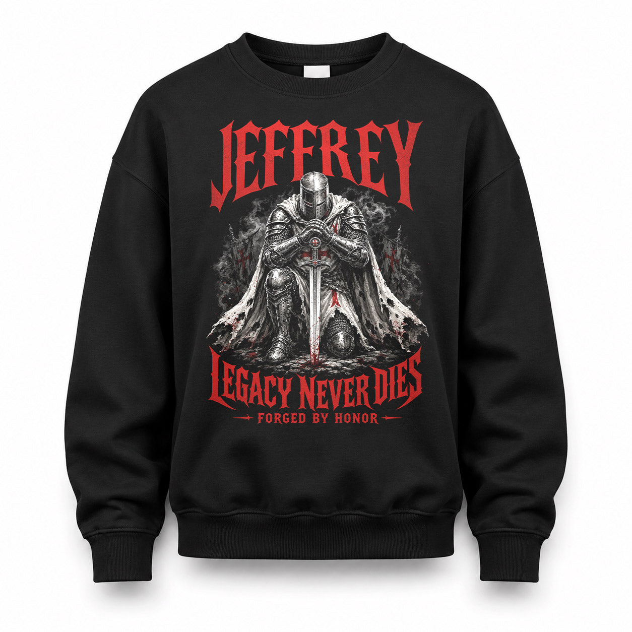 JEFFREY HS90-K04-109 - NAME Legacy Never Dies Forged By Honor Personalized Knight