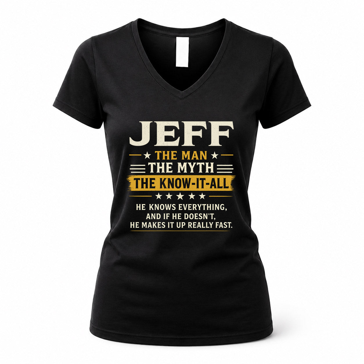 JEFF TM90-K04-125 - NAME Legendary Know-It-All Personalized Funny Shirt