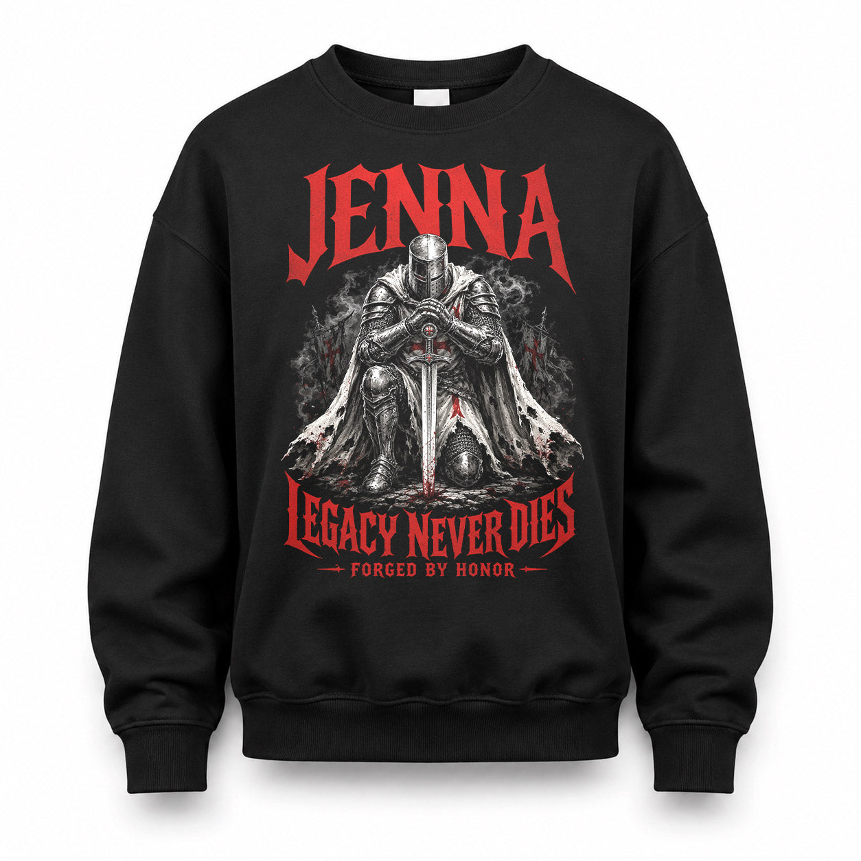 JENNA HS90-K04-109 - NAME Legacy Never Dies Forged By Honor Personalized Knight