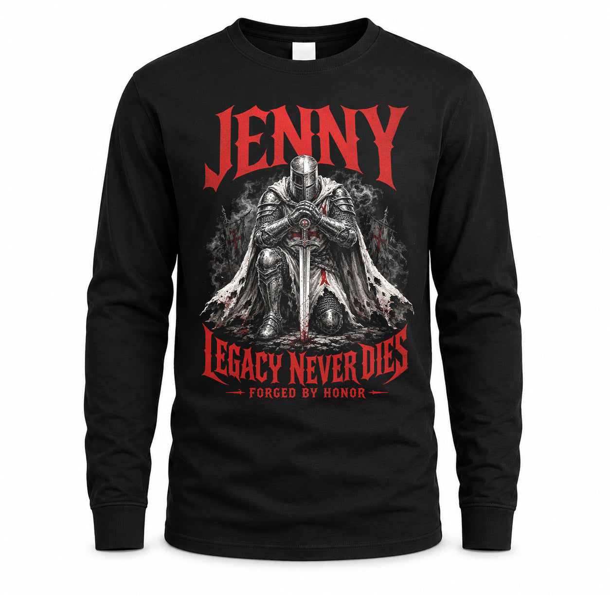 JENNY HS90-K04-109 - NAME Legacy Never Dies Forged By Honor Personalized Knight