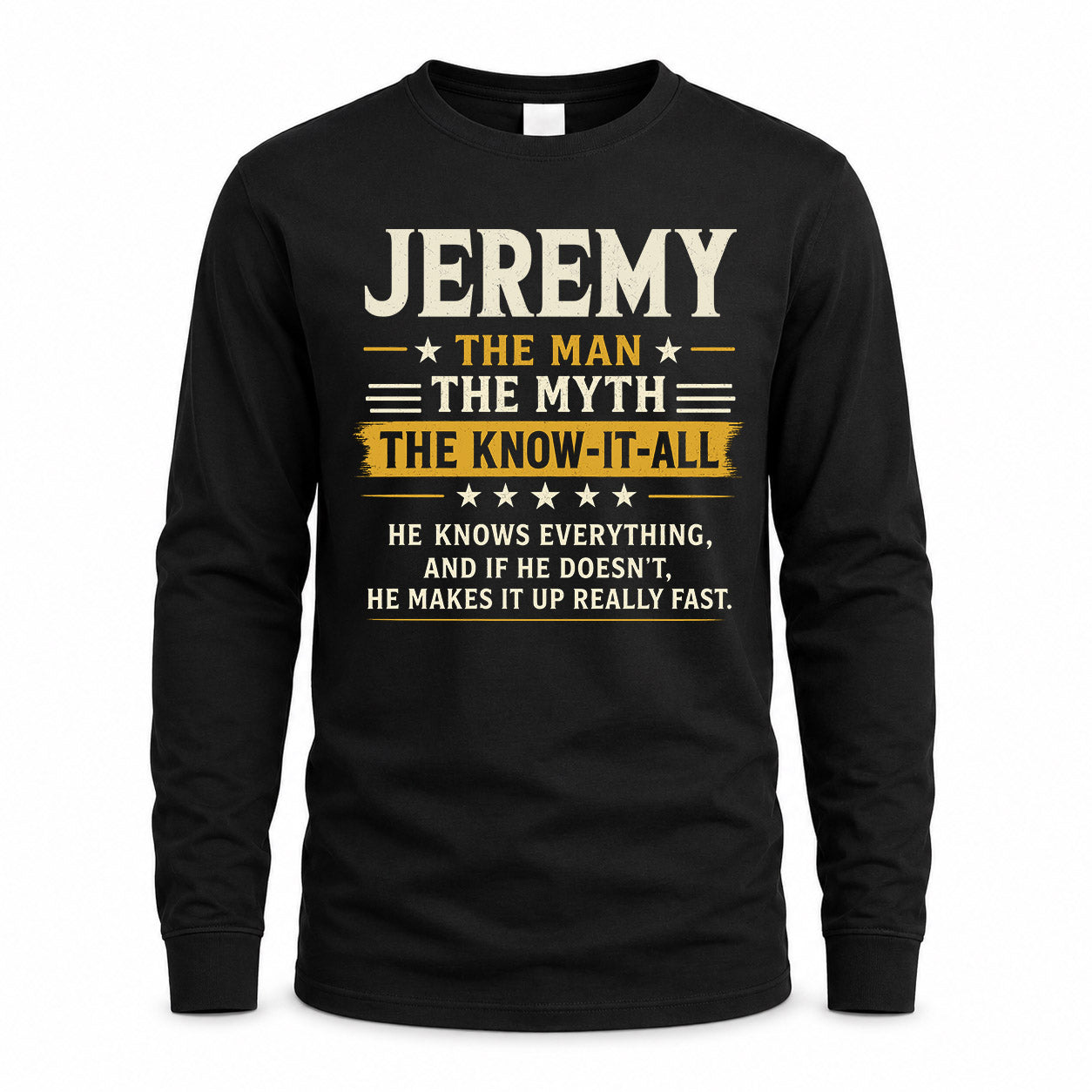 JEREMY TM90-K04-125 - NAME Legendary Know-It-All Personalized Funny Shirt