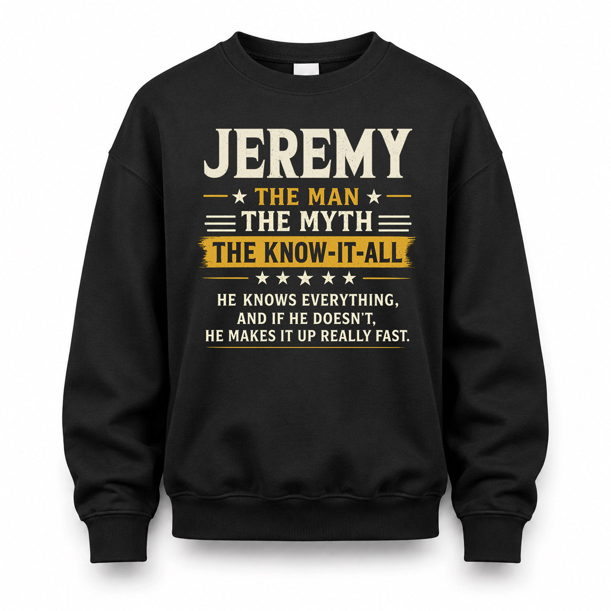 JEREMY TM90-K04-125 - NAME Legendary Know-It-All Personalized Funny Shirt