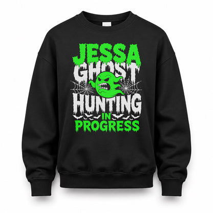 JESSA HW22-K06-109 - NAME Ghost Hunting In Progress Personalized Halloween Shirt