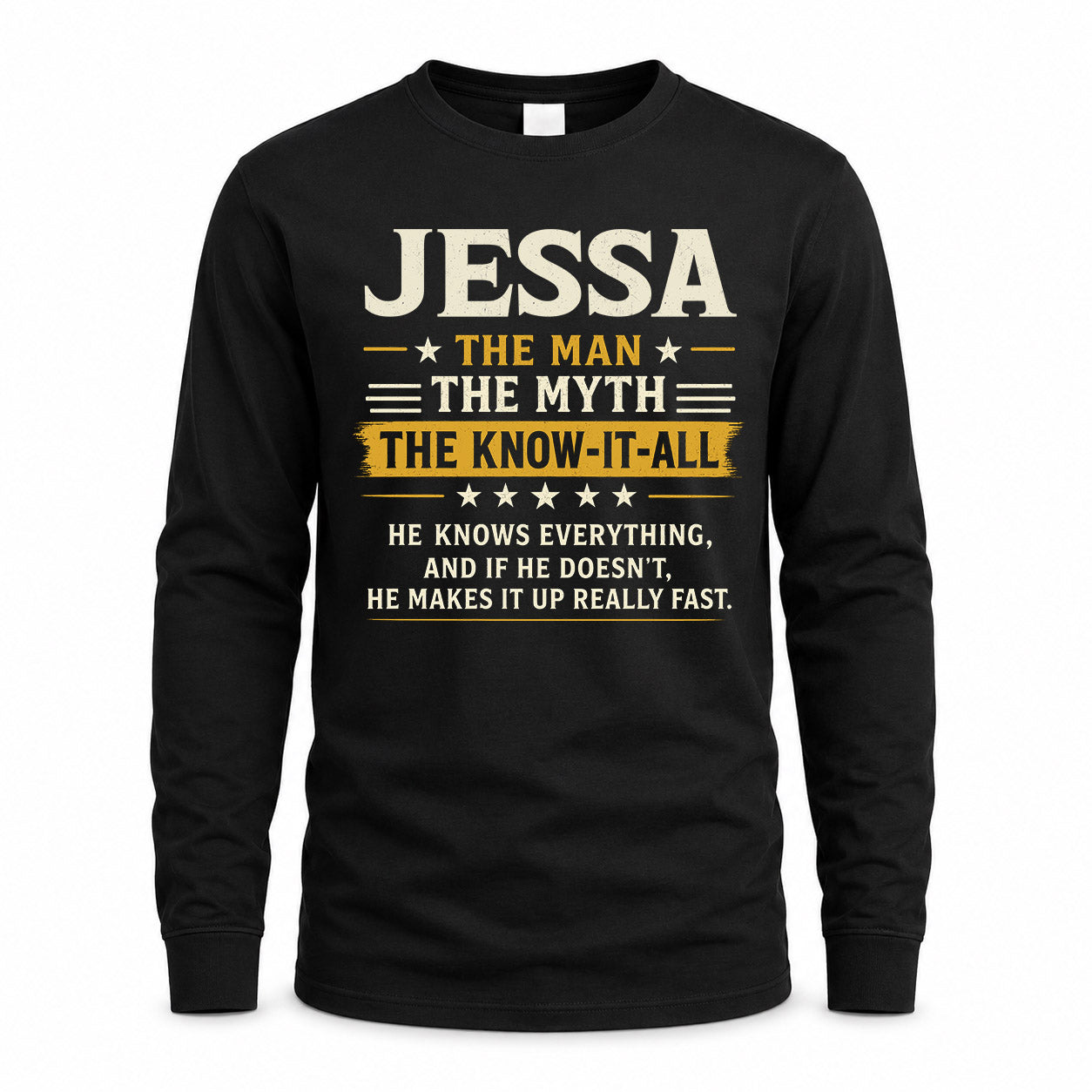 JESSA TM90-K04-125 - NAME Legendary Know-It-All Personalized Funny Shirt
