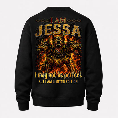 JESSA MP88-F2-168–Personalized Bold Quote Apparel “I Am NAME I May Not Be Perfect But I Am Limited Edition
