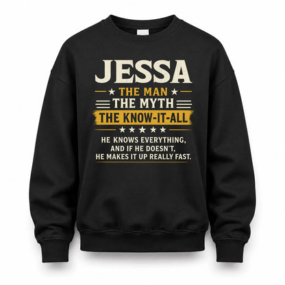 JESSA TM90-K04-125 - NAME Legendary Know-It-All Personalized Funny Shirt