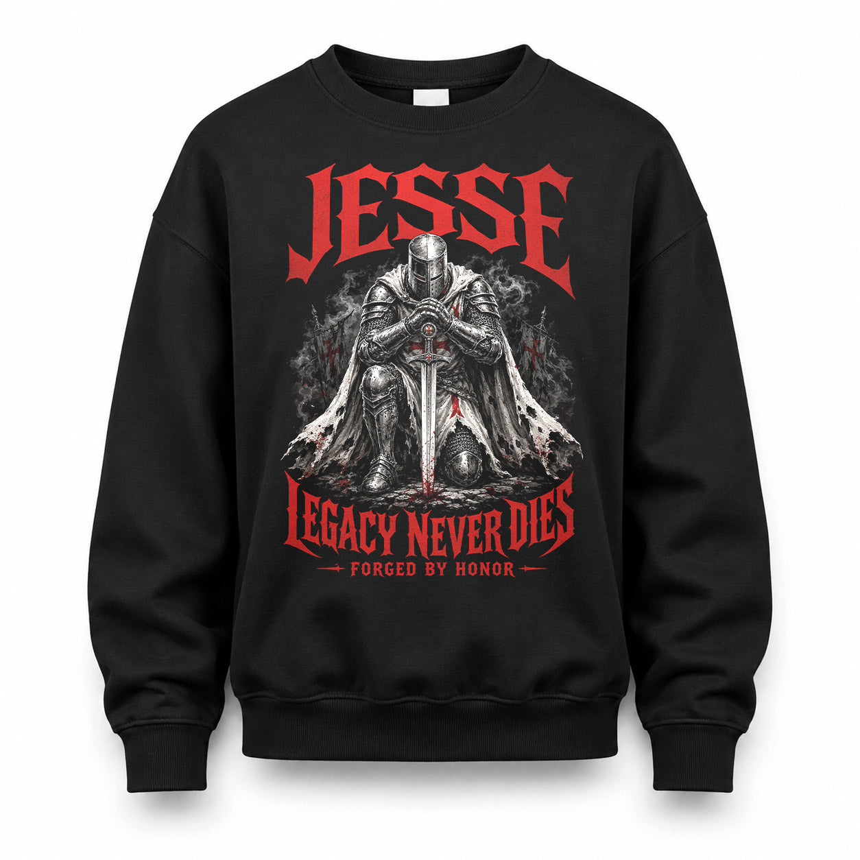 JESSE HS90-K04-109 - NAME Legacy Never Dies Forged By Honor Personalized Knight