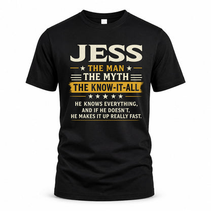 JESS TM90-K04-125 - NAME Legendary Know-It-All Personalized Funny Shirt