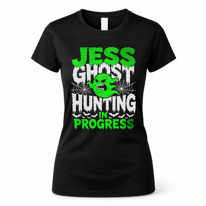 JESS HW22-K06-109 - NAME Ghost Hunting In Progress Personalized Halloween Shirt