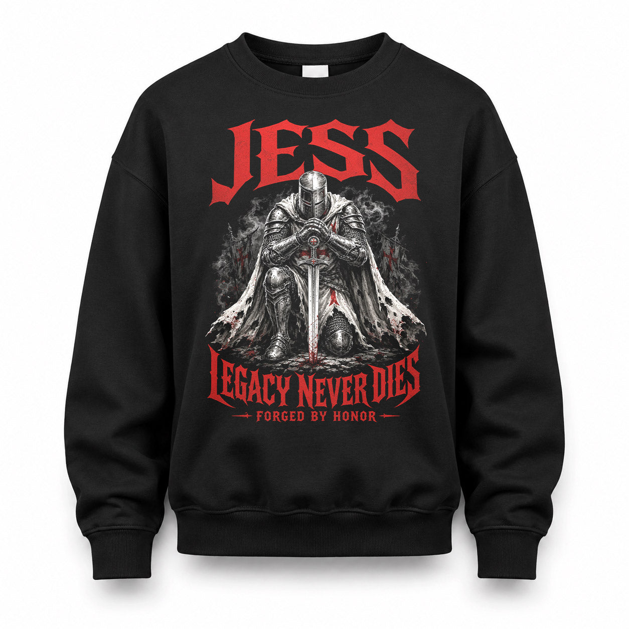 JESS HS90-K04-109 - NAME Legacy Never Dies Forged By Honor Personalized Knight