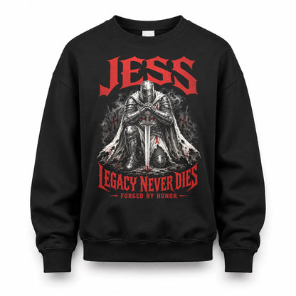 JESS HS90-K04-109 - NAME Legacy Never Dies Forged By Honor Personalized Knight