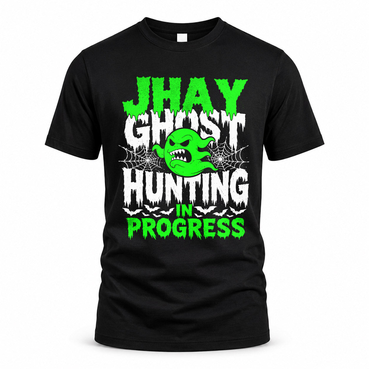 JHAY HW22-K06-109 - NAME Ghost Hunting In Progress Personalized Halloween Shirt