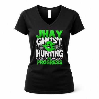JHAY HW22-K06-109 - NAME Ghost Hunting In Progress Personalized Halloween Shirt
